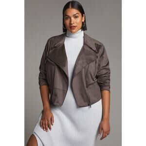 nwt ANTHROPOLOGIE x HUTCH sz XL Faux Suede Moto Jacket